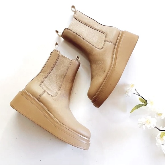 Sam Edelman Shoes - SOLD-Sam Edelman Kolton Wedge Chelsea Boots Cedarwood leather platform size 7